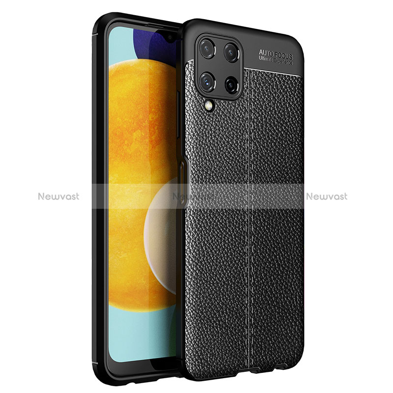 Soft Silicone Gel Leather Snap On Case Cover for Samsung Galaxy A22 4G Black