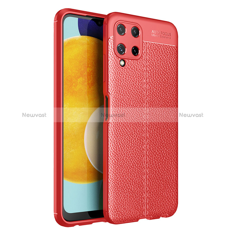 Soft Silicone Gel Leather Snap On Case Cover for Samsung Galaxy A22 4G Red