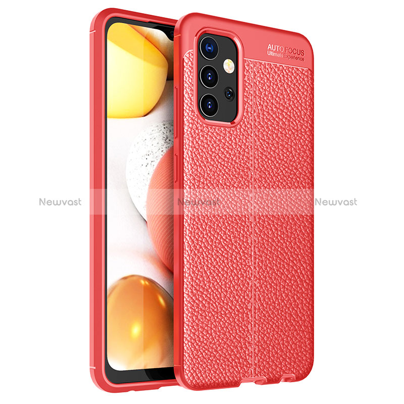 Soft Silicone Gel Leather Snap On Case Cover for Samsung Galaxy A32 5G Red