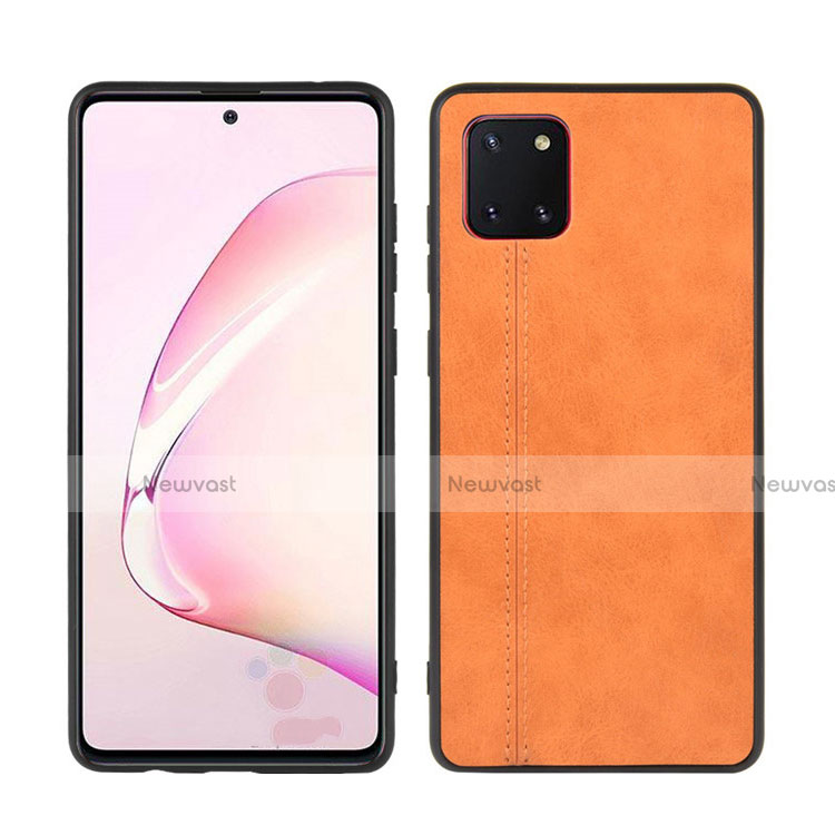 Soft Silicone Gel Leather Snap On Case Cover for Samsung Galaxy A81 Orange