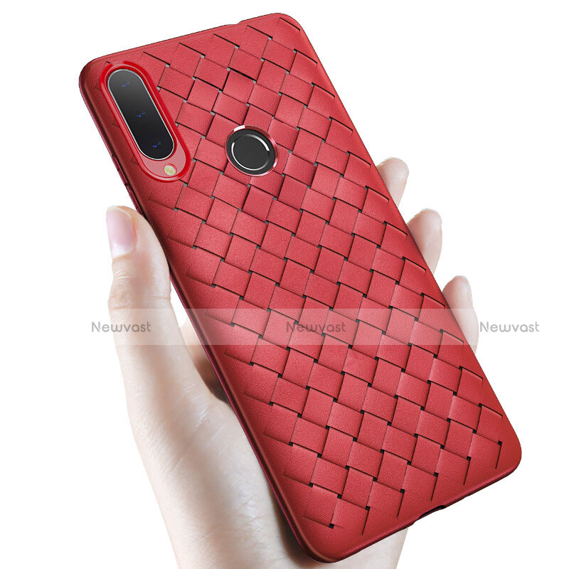 Soft Silicone Gel Leather Snap On Case Cover for Samsung Galaxy A90 5G Red