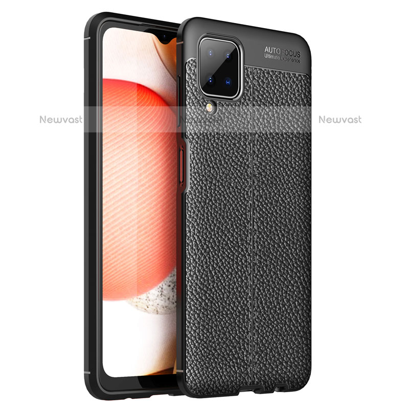 Soft Silicone Gel Leather Snap On Case Cover for Samsung Galaxy F12 Black