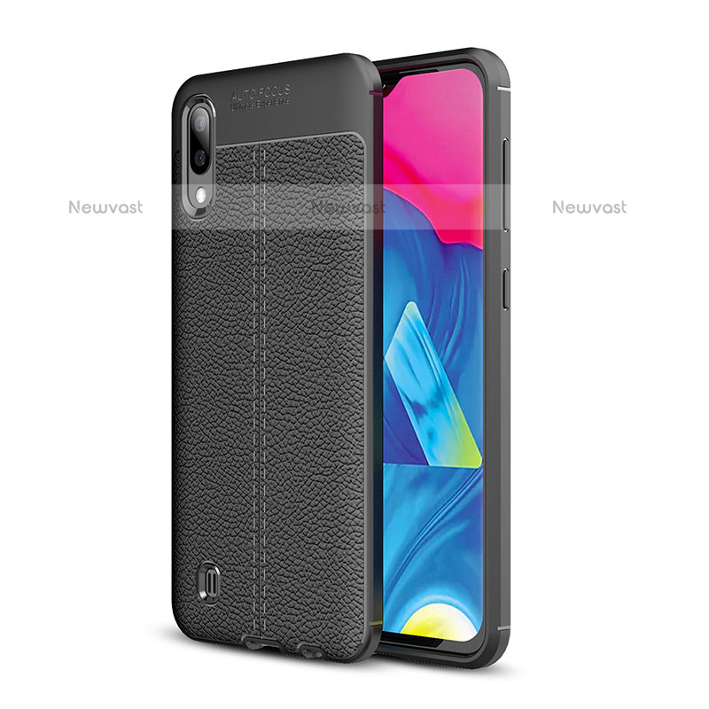 Soft Silicone Gel Leather Snap On Case Cover for Samsung Galaxy M10 Black