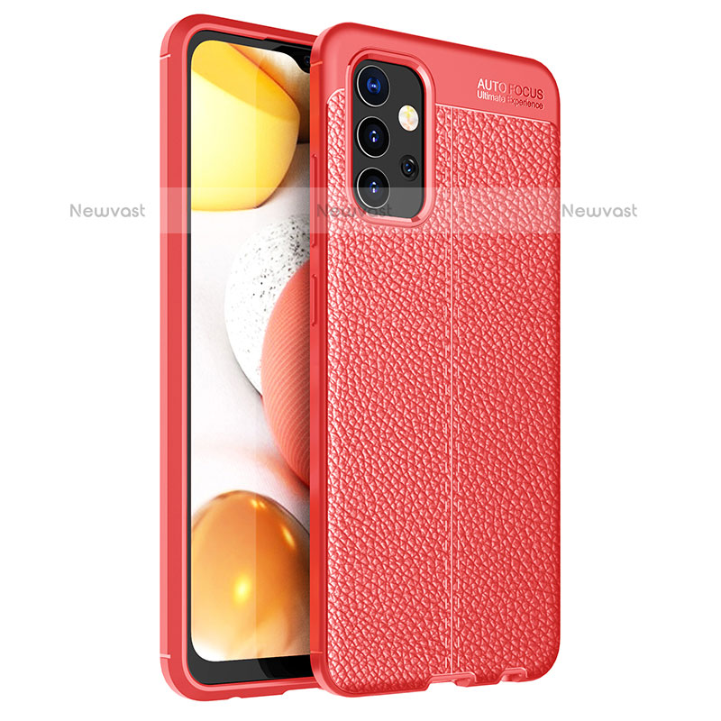 Soft Silicone Gel Leather Snap On Case Cover for Samsung Galaxy M32 5G Red