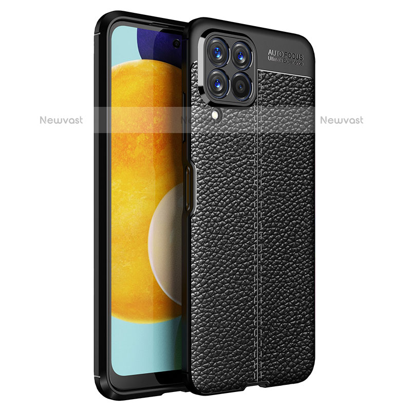 Soft Silicone Gel Leather Snap On Case Cover for Samsung Galaxy M53 5G Black