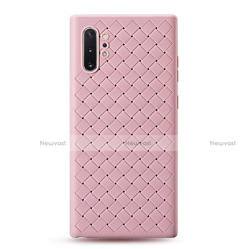 Soft Silicone Gel Leather Snap On Case Cover for Samsung Galaxy Note 10 Plus Rose Gold