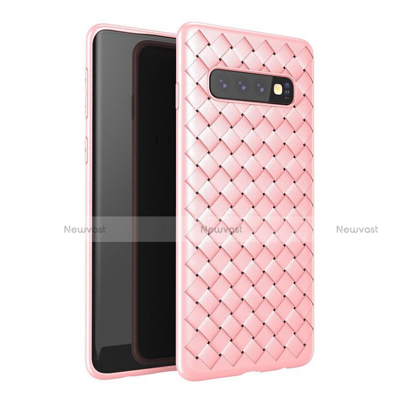 Soft Silicone Gel Leather Snap On Case Cover for Samsung Galaxy S10 5G Rose Gold