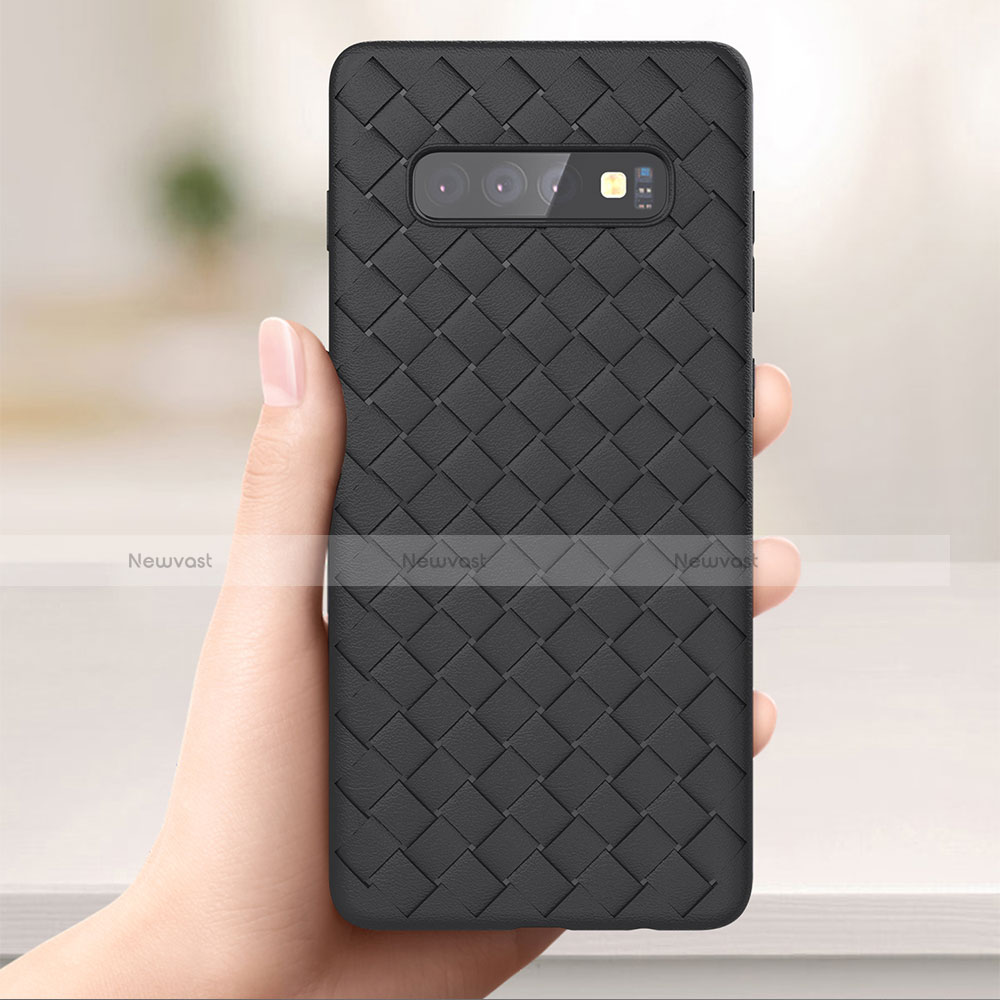 Soft Silicone Gel Leather Snap On Case Cover for Samsung Galaxy S10 Plus