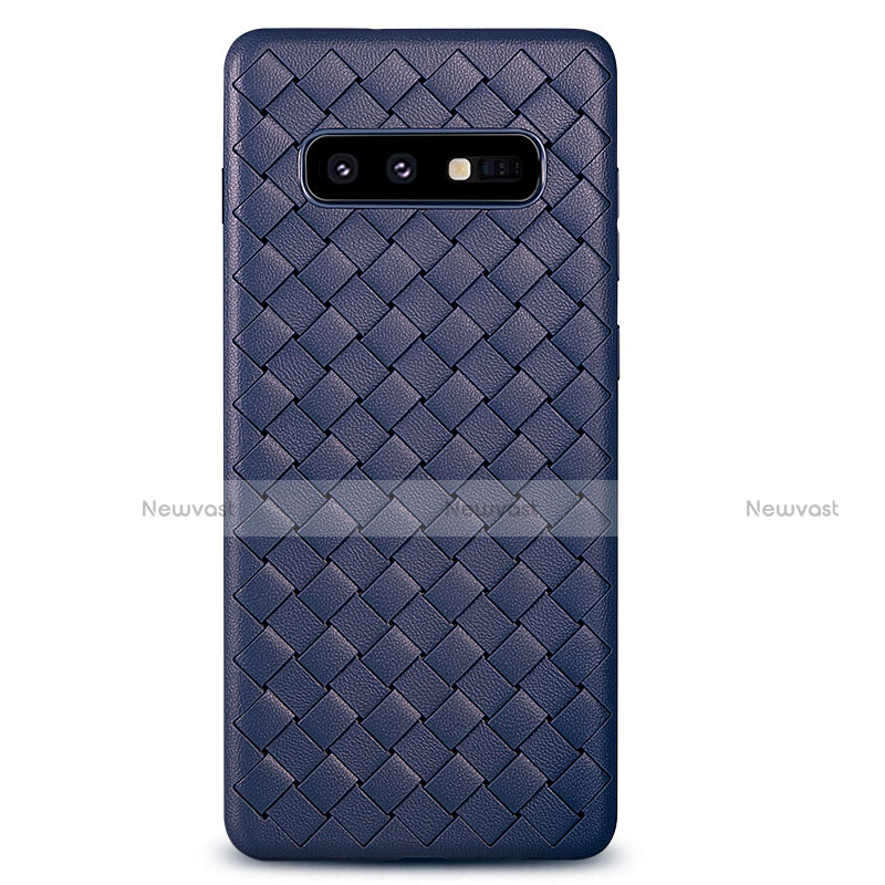 Soft Silicone Gel Leather Snap On Case Cover for Samsung Galaxy S10e Blue