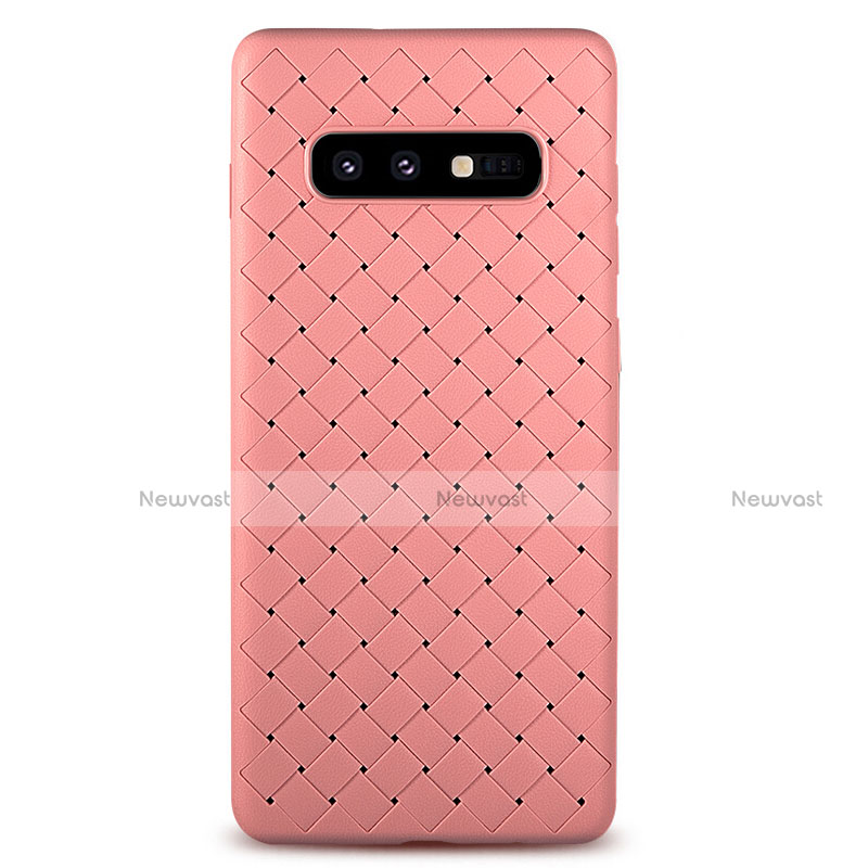 Soft Silicone Gel Leather Snap On Case Cover for Samsung Galaxy S10e Rose Gold