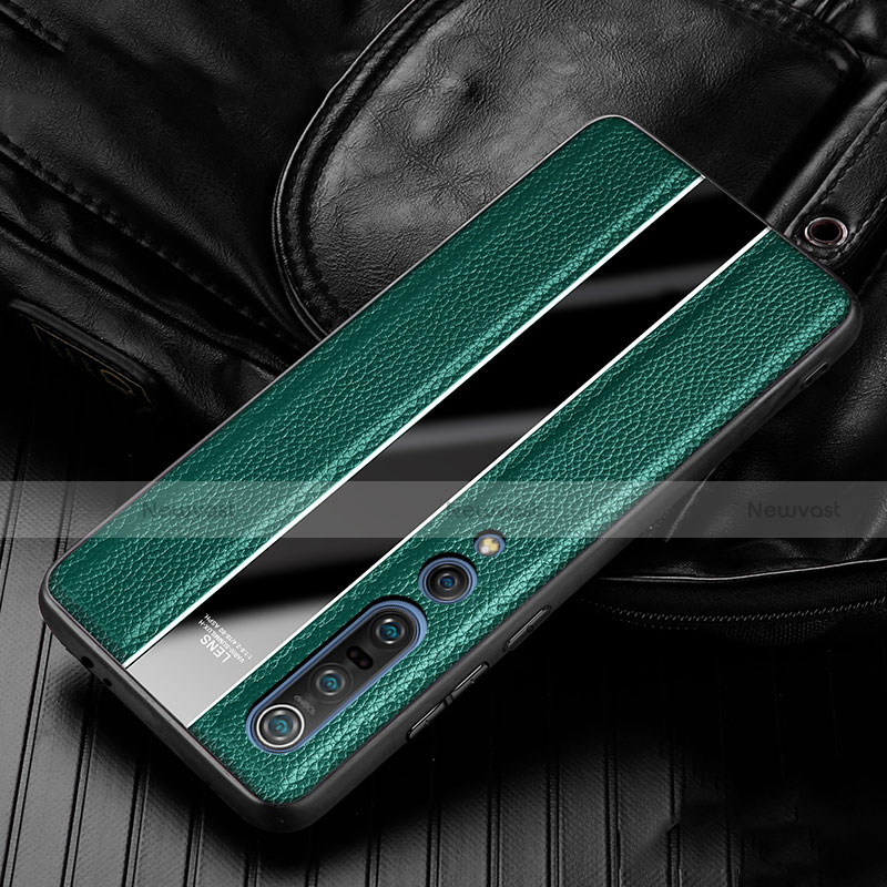 Soft Silicone Gel Leather Snap On Case Cover for Xiaomi Mi 10 Pro Green