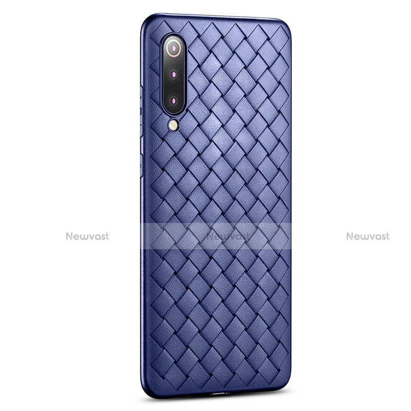 Soft Silicone Gel Leather Snap On Case Cover for Xiaomi Mi 9 Blue