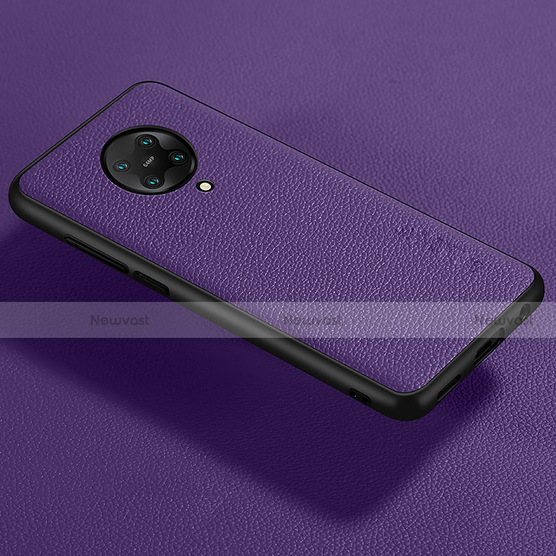 Soft Silicone Gel Leather Snap On Case Cover for Xiaomi Poco F2 Pro Purple