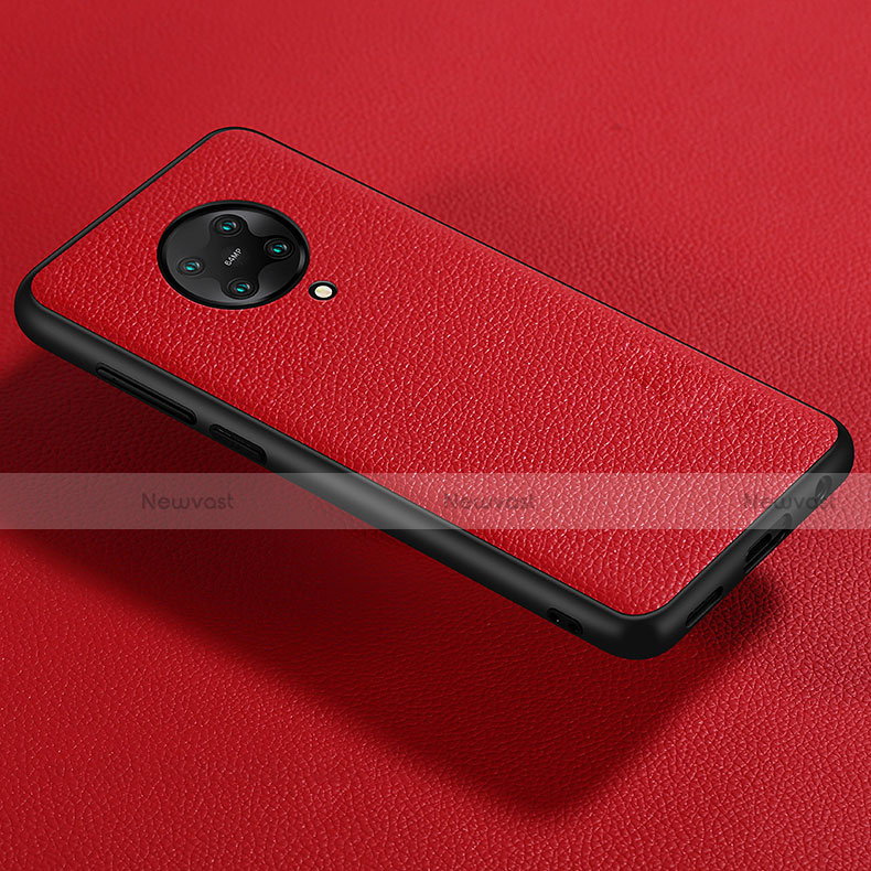 Soft Silicone Gel Leather Snap On Case Cover for Xiaomi Poco F2 Pro Red
