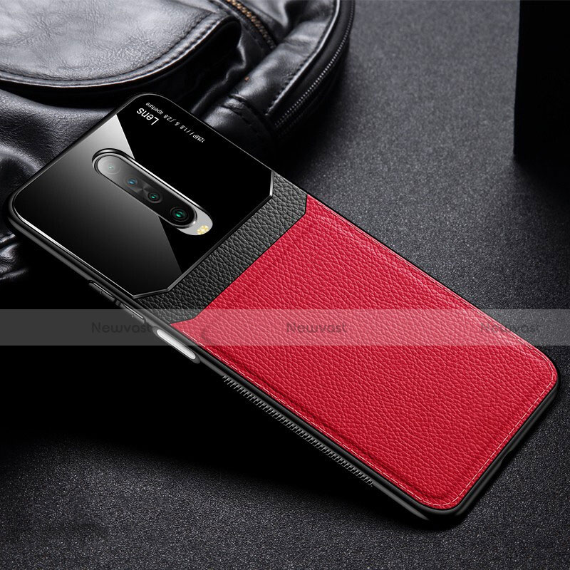 Soft Silicone Gel Leather Snap On Case Cover for Xiaomi Poco X2 Red