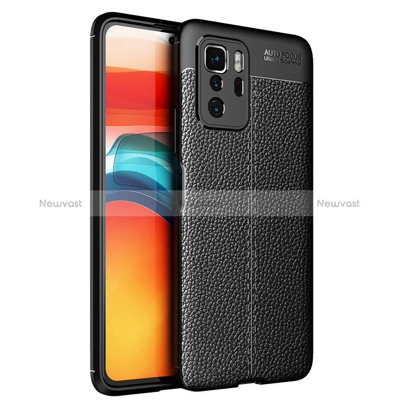 Soft Silicone Gel Leather Snap On Case Cover for Xiaomi Poco X3 GT 5G Black