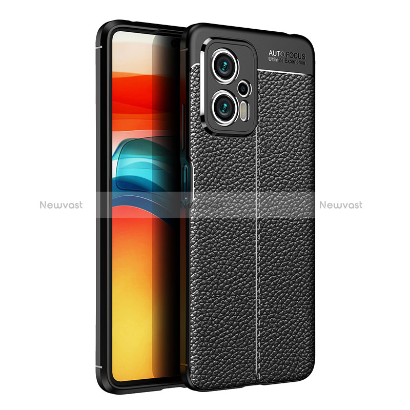 Soft Silicone Gel Leather Snap On Case Cover for Xiaomi Poco X4 GT 5G Black