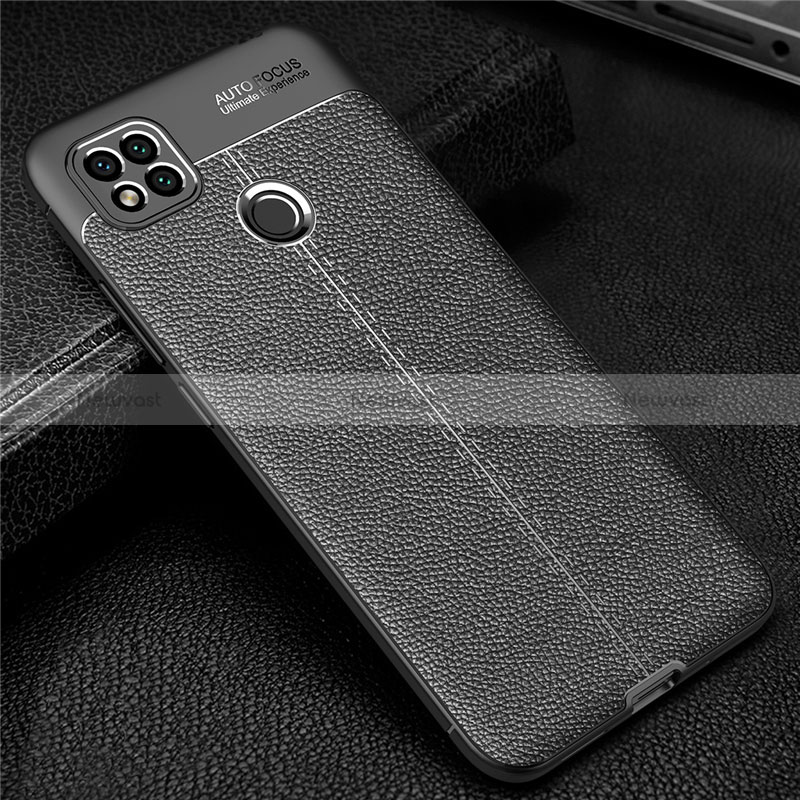 Soft Silicone Gel Leather Snap On Case Cover for Xiaomi Redmi 10A 4G Black