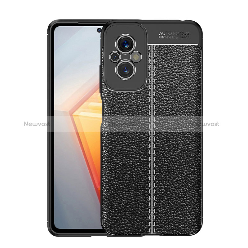 Soft Silicone Gel Leather Snap On Case Cover for Xiaomi Redmi 11 Prime 4G Black