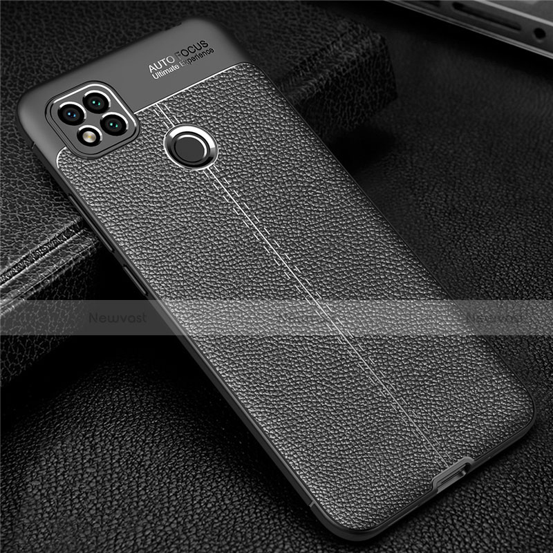 Soft Silicone Gel Leather Snap On Case Cover for Xiaomi Redmi 9 India Black