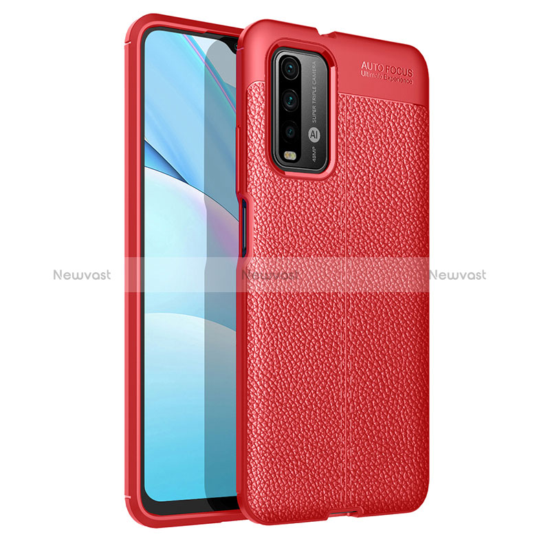 Soft Silicone Gel Leather Snap On Case Cover for Xiaomi Redmi 9T 4G Red