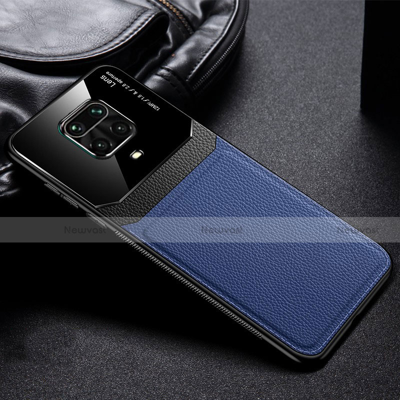 Soft Silicone Gel Leather Snap On Case Cover for Xiaomi Redmi Note 9S Blue