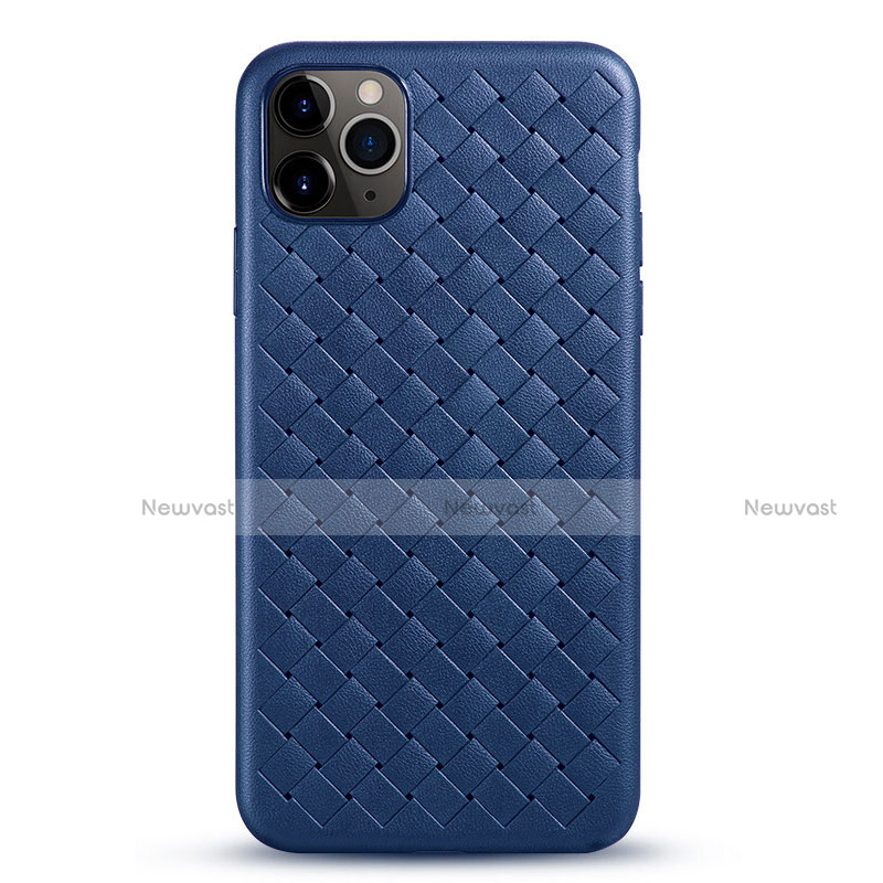 Soft Silicone Gel Leather Snap On Case Cover G01 for Apple iPhone 11 Pro Blue