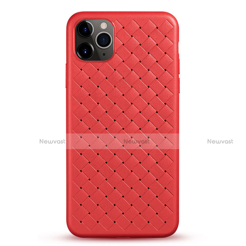 Soft Silicone Gel Leather Snap On Case Cover G01 for Apple iPhone 11 Pro Red