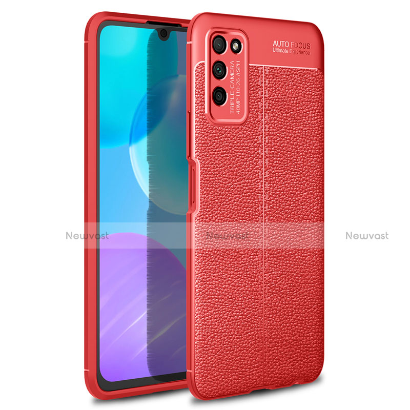 Soft Silicone Gel Leather Snap On Case Cover H01 for Huawei Honor 30 Lite 5G Red