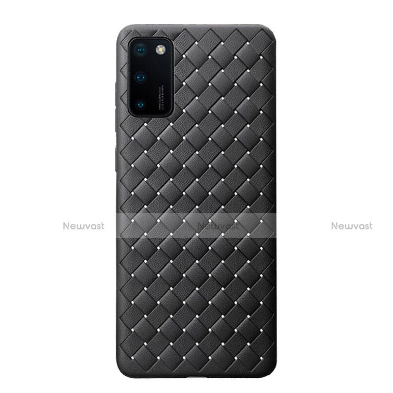 Soft Silicone Gel Leather Snap On Case Cover H01 for Huawei Honor V30 5G Black