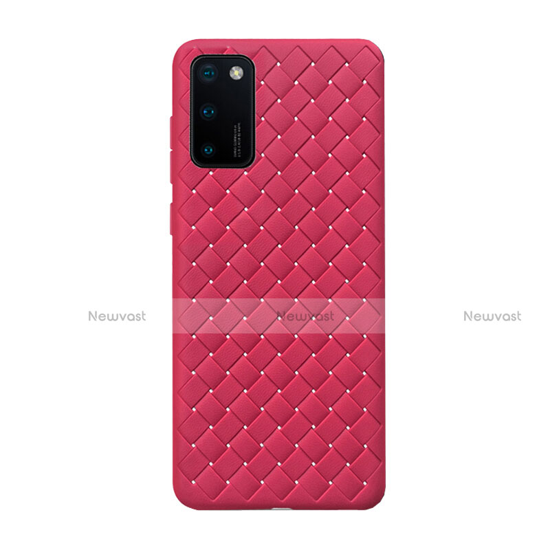 Soft Silicone Gel Leather Snap On Case Cover H01 for Huawei Honor View 30 5G Red