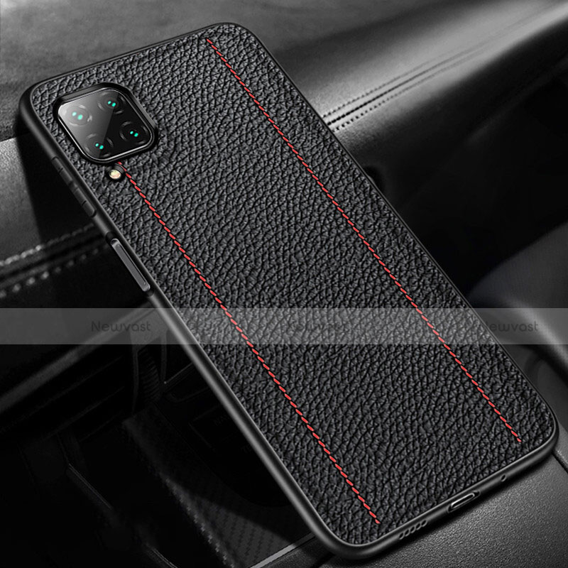 Soft Silicone Gel Leather Snap On Case Cover H01 for Huawei Nova 7i Black