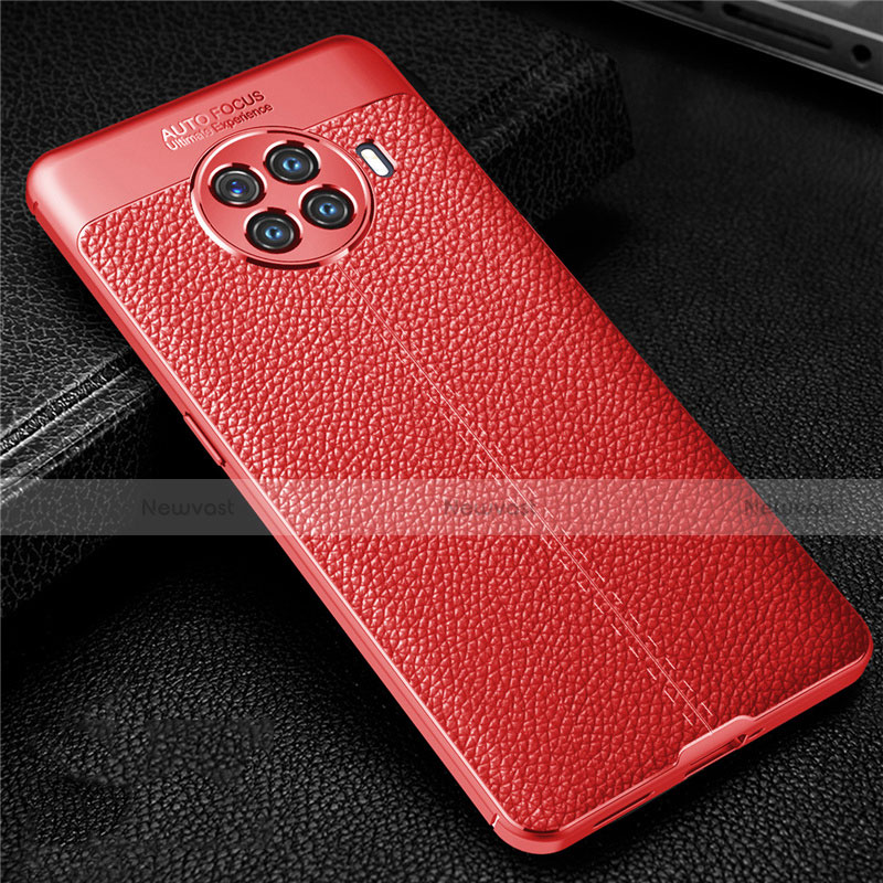 Soft Silicone Gel Leather Snap On Case Cover H01 for Oppo Ace2 Red