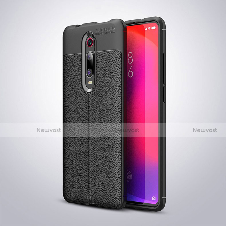 Soft Silicone Gel Leather Snap On Case Cover H01 for Xiaomi Mi 9T Black