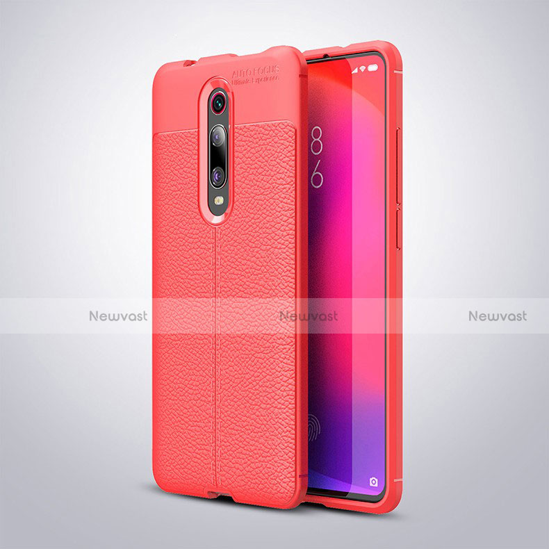 Soft Silicone Gel Leather Snap On Case Cover H01 for Xiaomi Mi 9T Pro Red