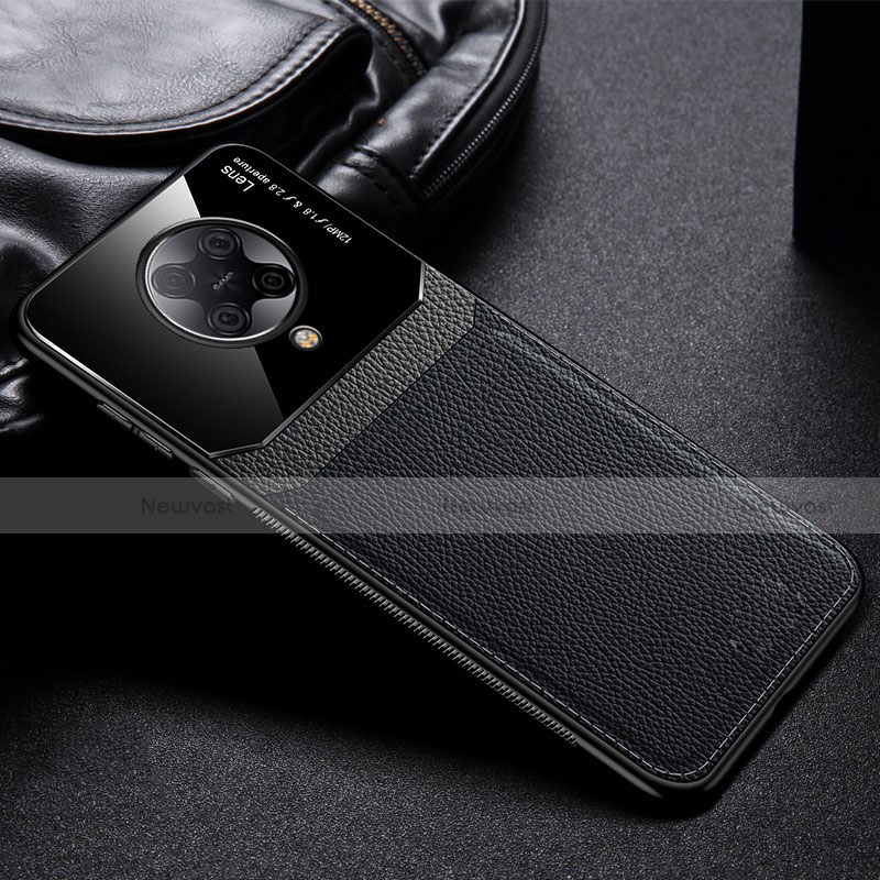 Soft Silicone Gel Leather Snap On Case Cover H01 for Xiaomi Poco F2 Pro Black