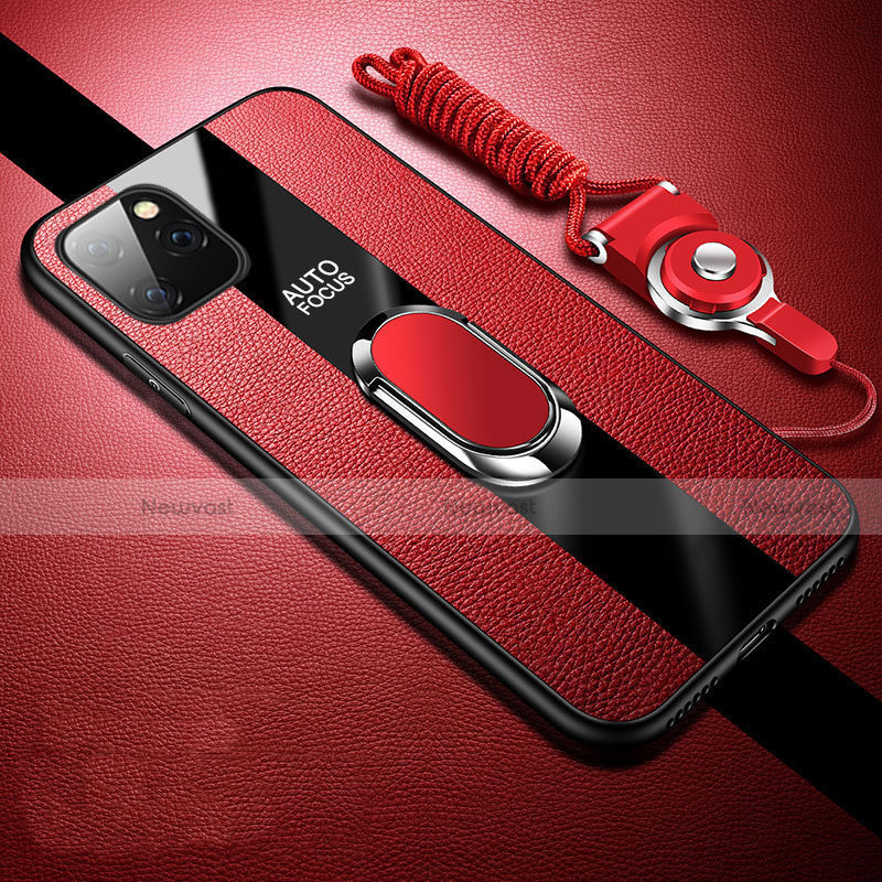 Soft Silicone Gel Leather Snap On Case Cover H02 for Apple iPhone 11 Pro Max Red