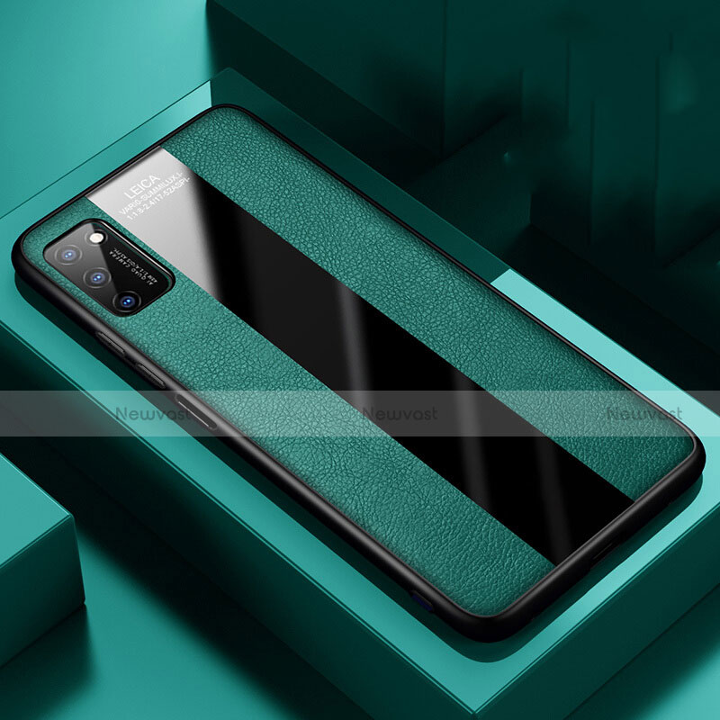 Soft Silicone Gel Leather Snap On Case Cover H02 for Huawei Honor V30 Pro 5G Green