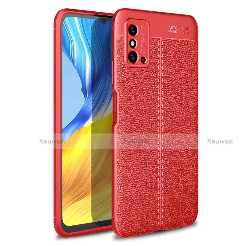 Soft Silicone Gel Leather Snap On Case Cover H02 for Huawei Honor X10 Max 5G Red