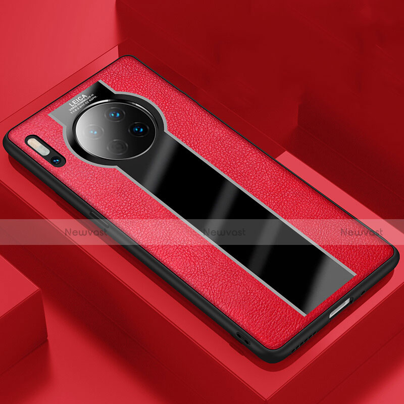 Soft Silicone Gel Leather Snap On Case Cover H02 for Huawei Mate 30 Pro 5G Red