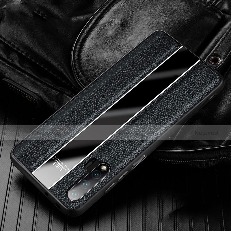 Soft Silicone Gel Leather Snap On Case Cover H02 for Huawei Nova 6 5G Black