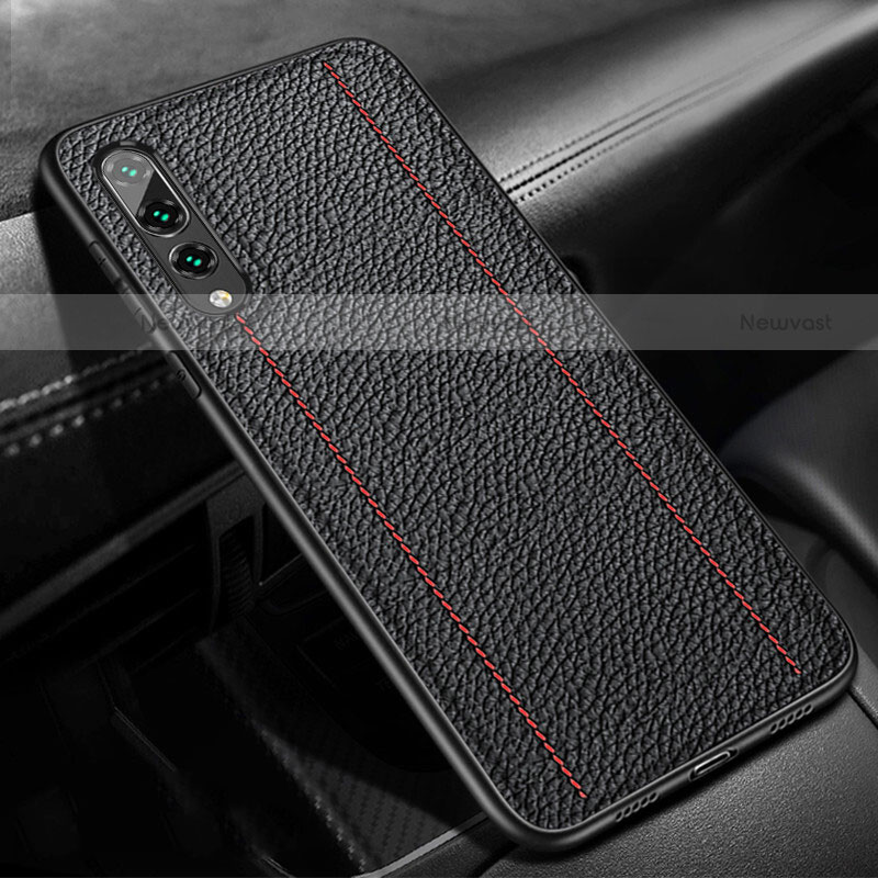 Soft Silicone Gel Leather Snap On Case Cover H02 for Huawei P20 Pro