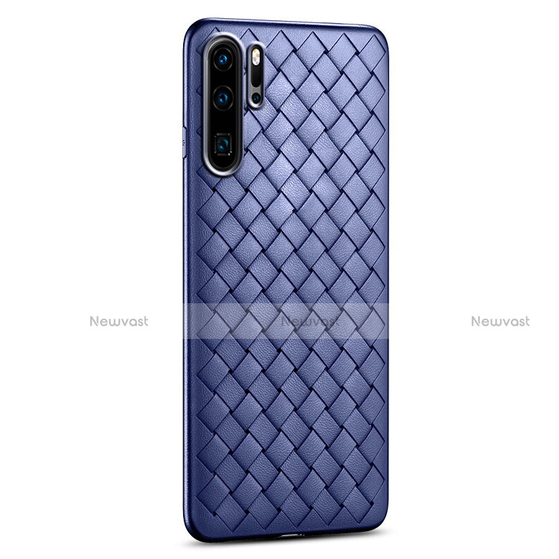 Soft Silicone Gel Leather Snap On Case Cover H02 for Huawei P30 Pro New Edition Blue