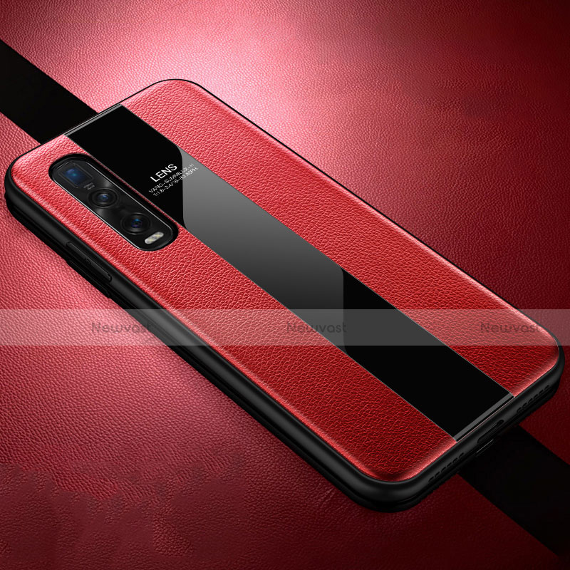 Soft Silicone Gel Leather Snap On Case Cover H02 for Oppo Find X2 Pro Red