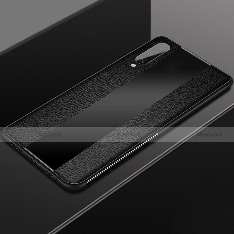 Soft Silicone Gel Leather Snap On Case Cover H02 for Xiaomi Mi A3 Black