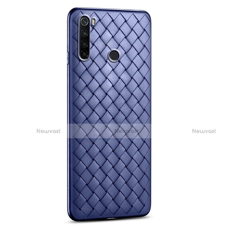 Soft Silicone Gel Leather Snap On Case Cover H02 for Xiaomi Redmi Note 8 (2021) Blue