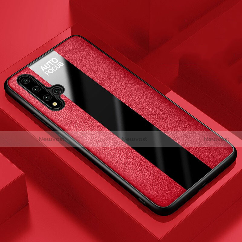 Soft Silicone Gel Leather Snap On Case Cover H03 for Huawei Honor 20S Red