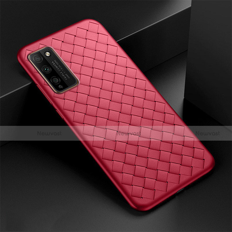 Soft Silicone Gel Leather Snap On Case Cover H03 for Huawei Honor 30 Lite 5G Red