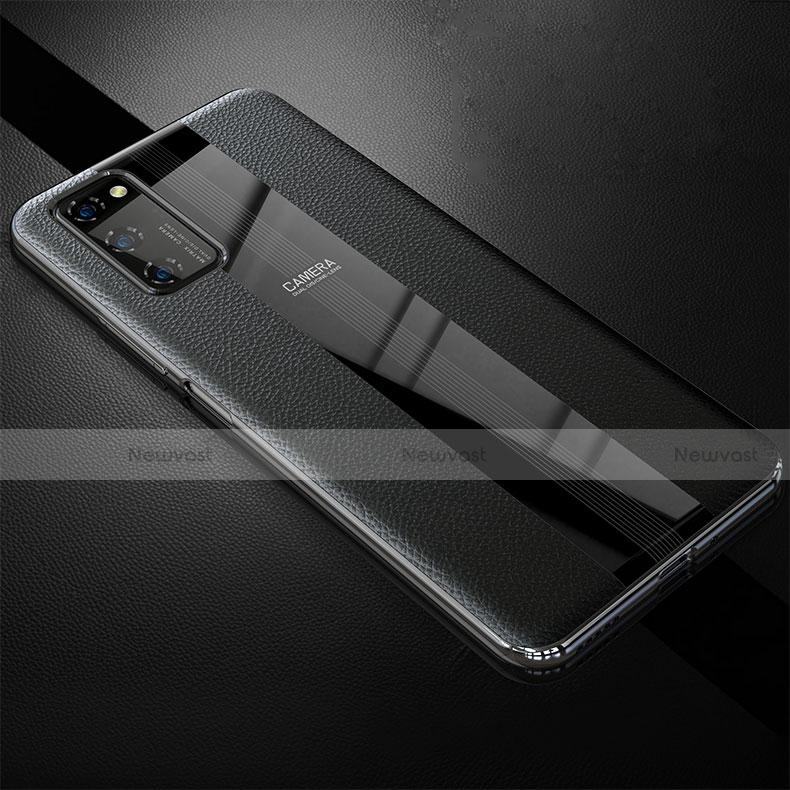 Soft Silicone Gel Leather Snap On Case Cover H03 for Huawei Honor V30 5G Black