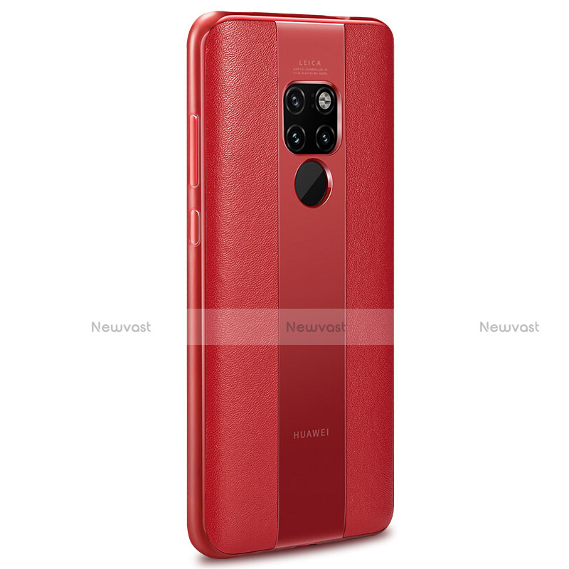 Soft Silicone Gel Leather Snap On Case Cover H03 for Huawei Mate 20 X 5G Red